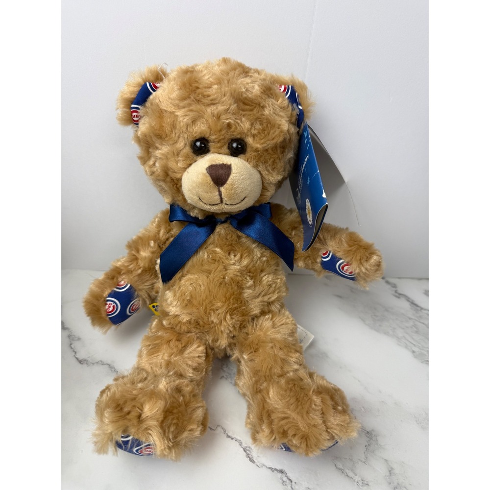 New Build-A-Bear Chicago Cubs plush teddy bear Connor name tag